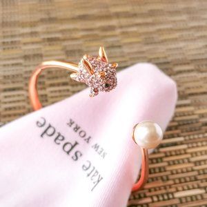 Kate Spade Imagination Flying Pig Cuff Bracelet Rose Gold